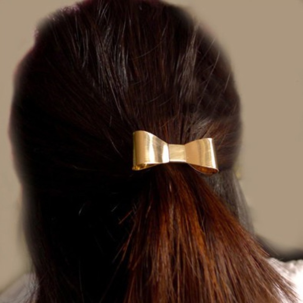 FOREVER 21 Golden Bow Ponytail Holder